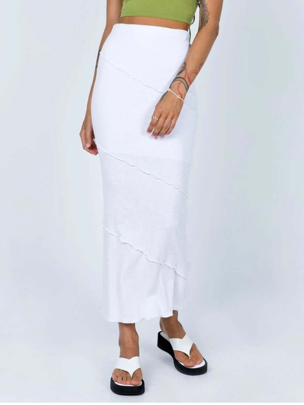 Princess Polly Oscar Midi Skirt, White, Size 2